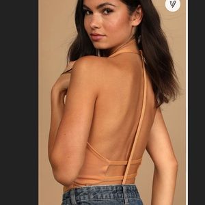 Mustard Yellow Backless Bodysuit